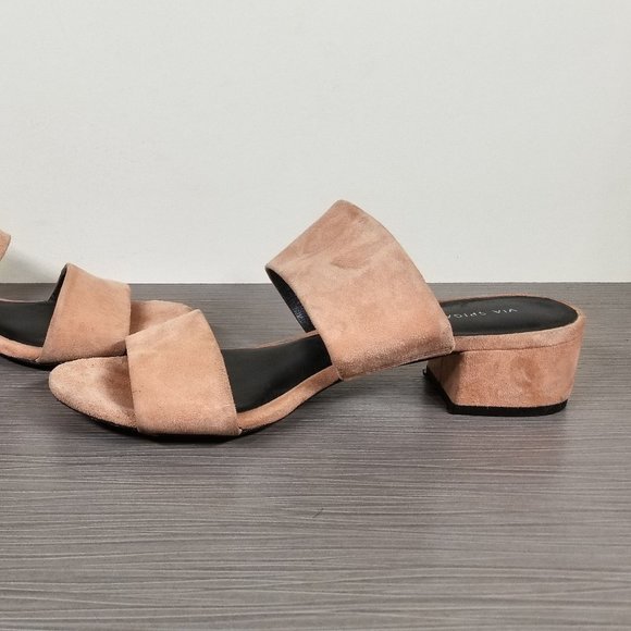 Via Spiga Galene Slide Sandal, Salmon Suede, Womens Size 7.5 M / 37.5 - Picture 6 of 10